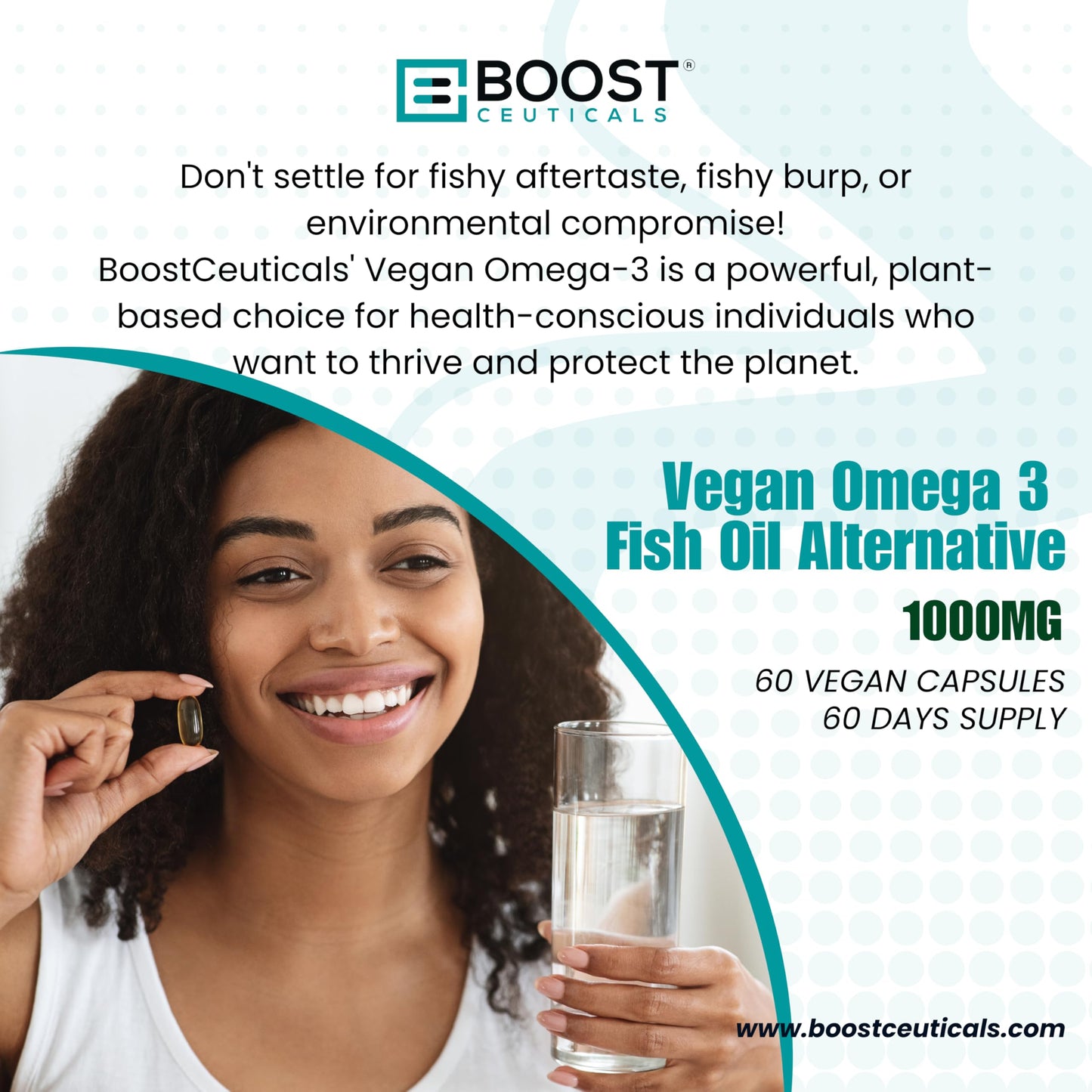 BoostCeuticals Vegan Omega-3 1000mg | Plant-Based Algae, Non-GMO, Gluten Free | 60 Ct