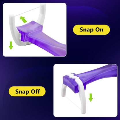 Bopika Dental Floss - Extra Strength Floss with 2 Handles & 240 Refills | Snap-On Flosser Kit