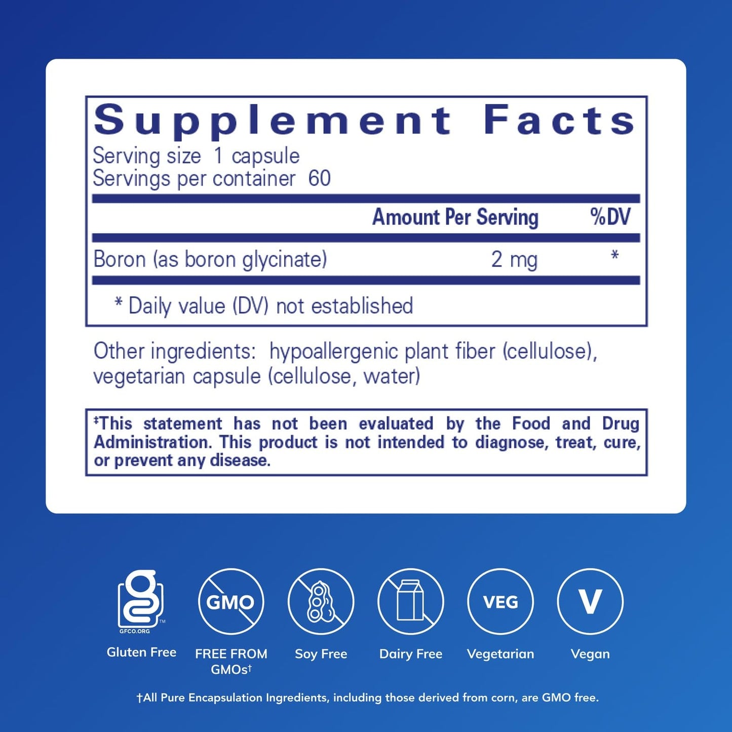 Pure Encapsulations Boron Glycinate | Hormone Balance & Bone Health | 60 Capsules
