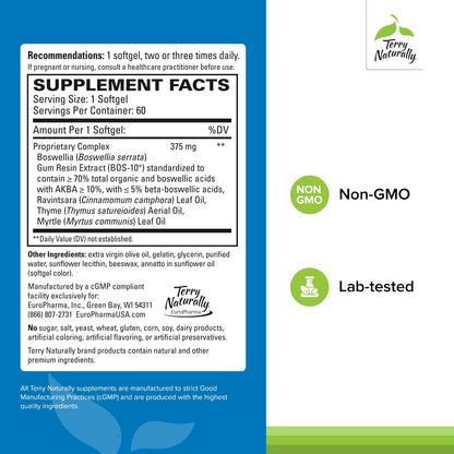 BosMed Respiratory Support by Terry Naturally — Herbal Lung Support (60 Softgels)