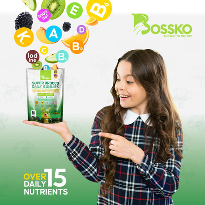 Bossko Sulforaphane Gummies with Omega-3 – Vegan Sugar-Free, 90 Gummies | Broccoli Sprout Extract + EPA/DHA