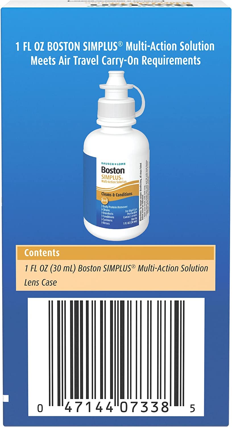Boston SIMPLUS Multi-Action Solution for Gas Permeable Lenses – Case Included – 1 oz (Pack of 2)