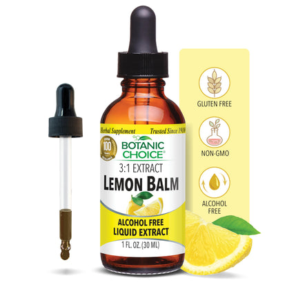 Botanic Choice Lemon Balm Liquid Extract - Alcohol Free & Gluten Free | 1 oz