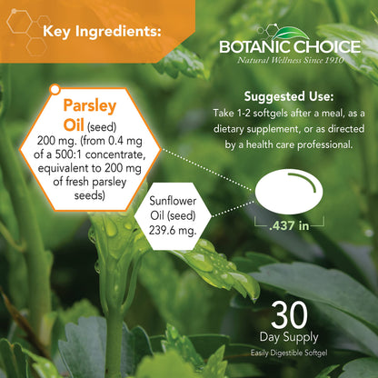 Botanic Choice Parsley Seed Oil – Bad Breath Relief from Odor-Causing Foods, 60 Softgels