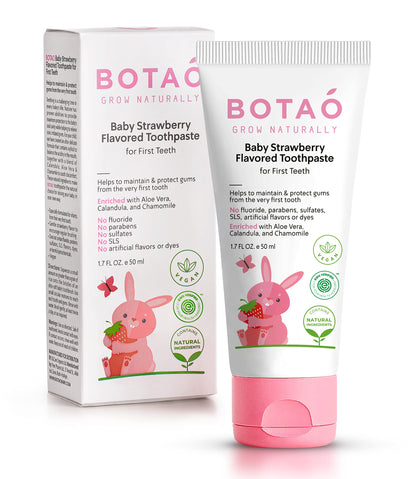 BOTAO Fluoride Free Strawberry Toothpaste for Toddlers – EWG Verified