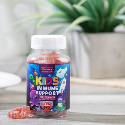 Kids Immune Support Gummies – Vitamins C, Zinc & Echinacea (90 Gummies) | Non-GMO, Gluten-Free & Vegan