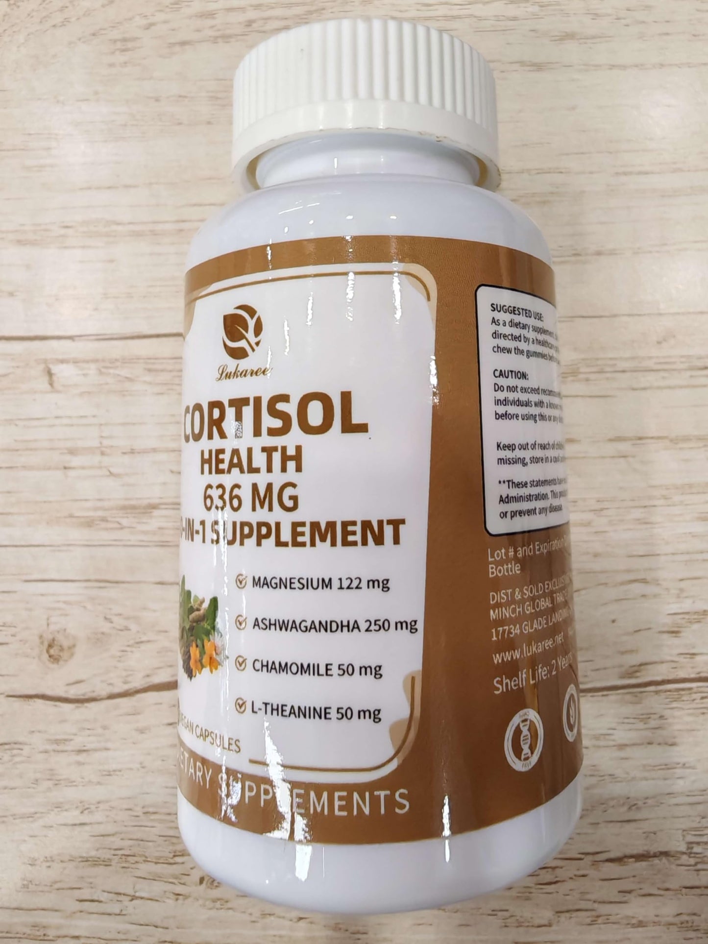 Lukaree 10-in-1 Cortisol Supplements – KSM-66 Ashwagandha + L-Theanine, 120 Caps (2 Pack)
