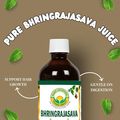 BASIC AYURVEDA Bhringrajasava Drink | 16.23 Fl Oz (480ml) | Natural Ayurvedic Syrup | for Healthy Hair & Immune System