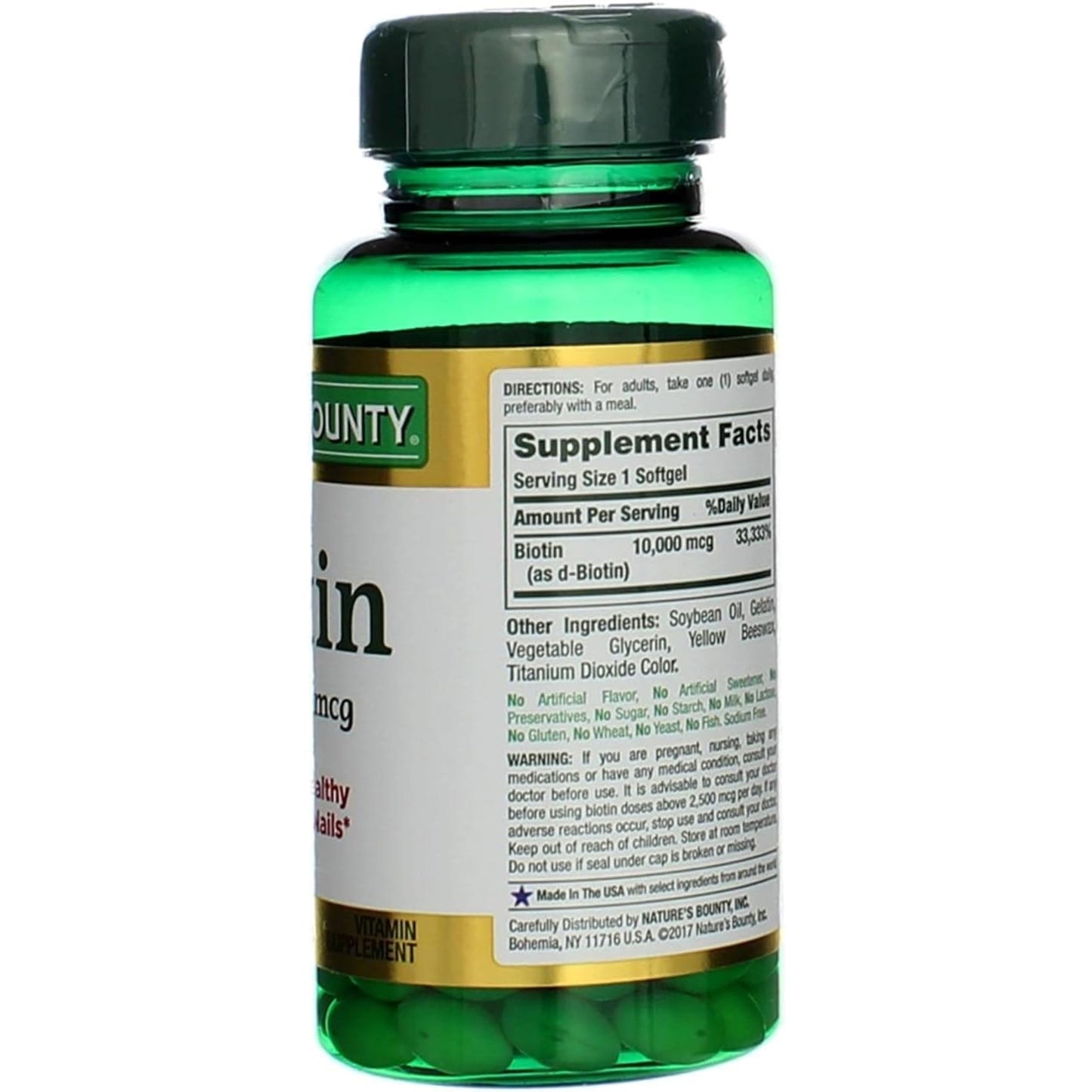 Nature's Bounty Biotin 10000 mcg – Hair, Skin & Nails | 120 Ct