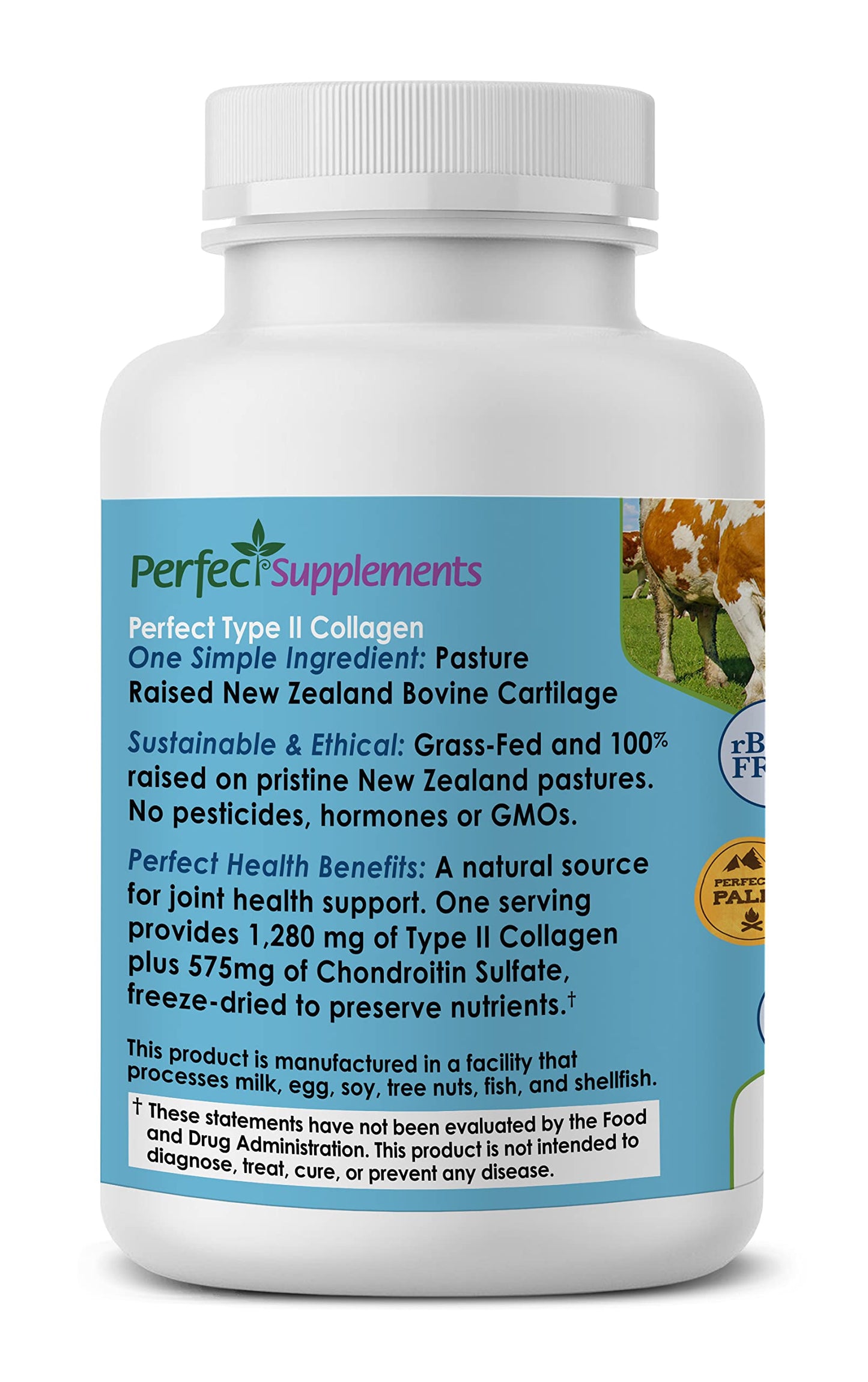Perfect Type II Collagen – 150 Capsules | Pasture Raised | Joint Support
