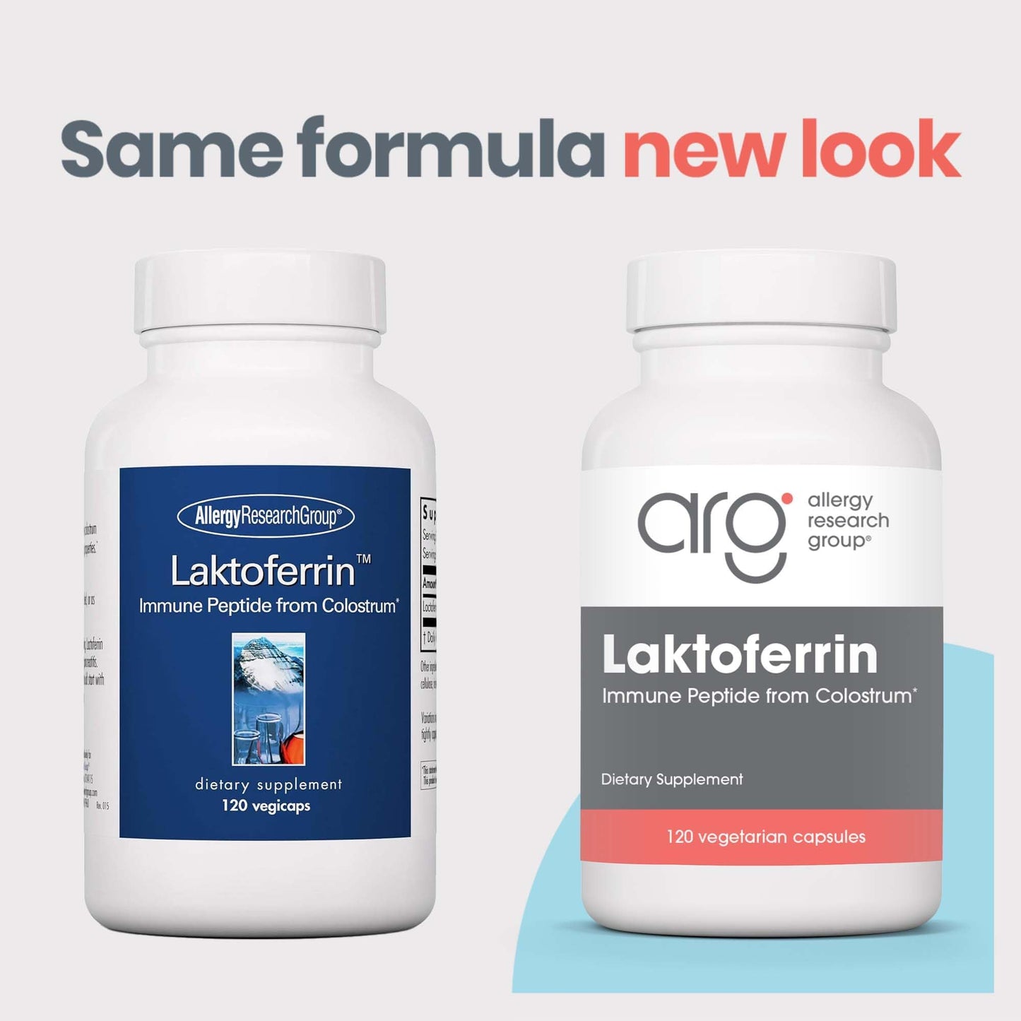 Allergy Research Group Lactoferrin Supplement 350mg - Bovine Colostrum, Immune Support, Iron Transport | Vegicaps 120 Count