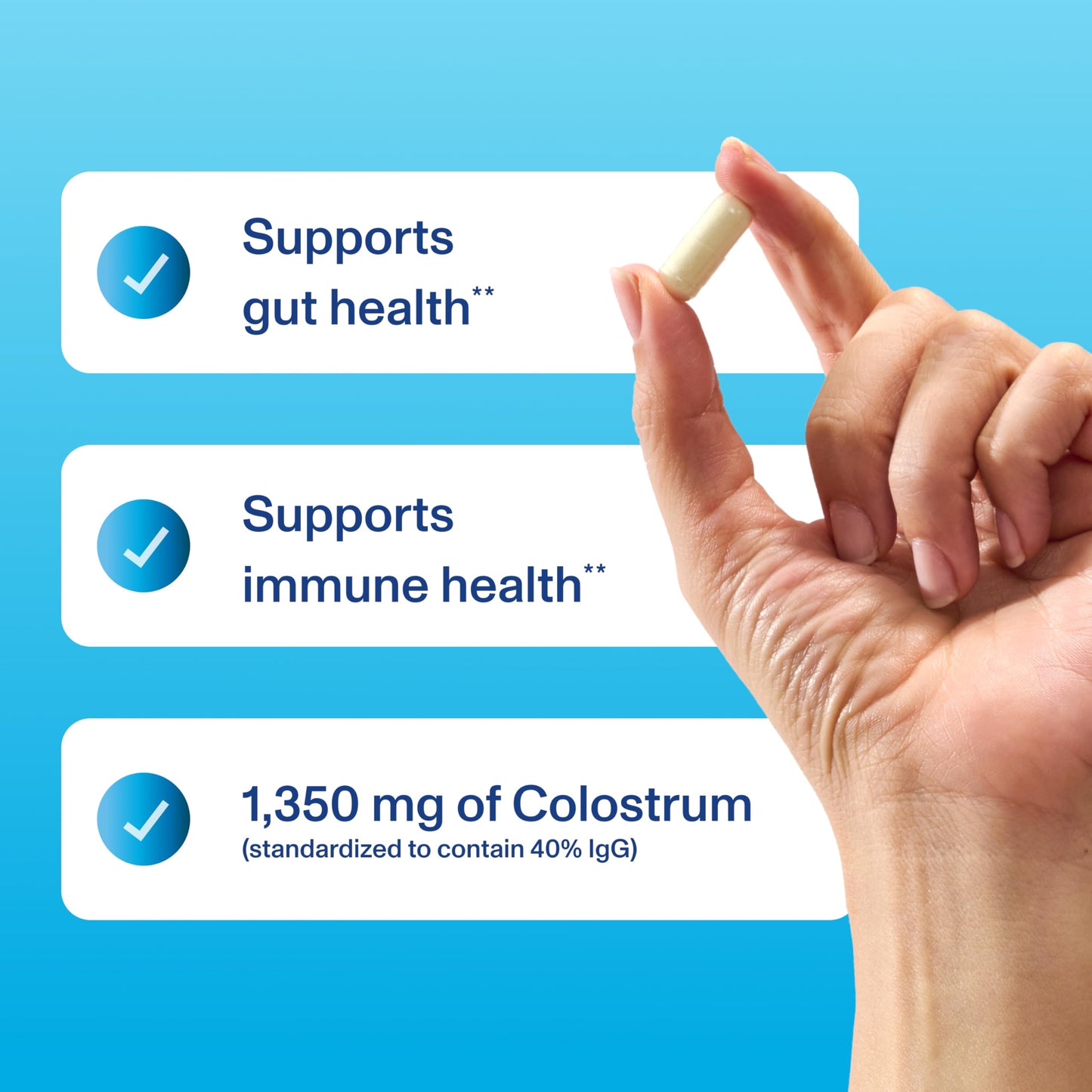 Vital Proteins Bovine Colostrum Capsules - Unflavored, 90 Count | 40% IgG for Gut & Immune Support