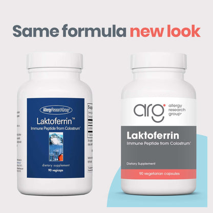Allergy Research Group Laktoferrin Supplement - Lactoferrin 350mg, Bovine Colostrum, Immune Peptide, Iron, Vegicaps - 90 Count