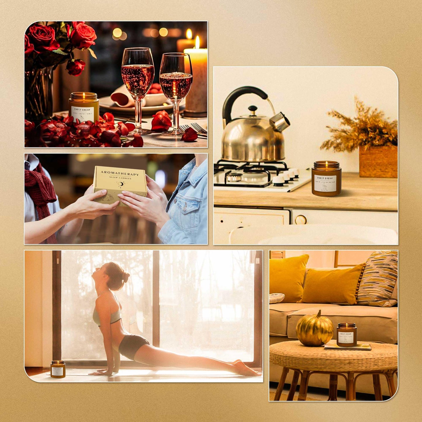 BOYUJK Scented Candles – Sleep & Stress Relief Candle Set | Gifts for Women & Men
