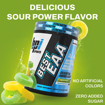 BPI Sports Essential Amino Acids EAA Powder - Pre, Intra & Post Workout (Sour Power)