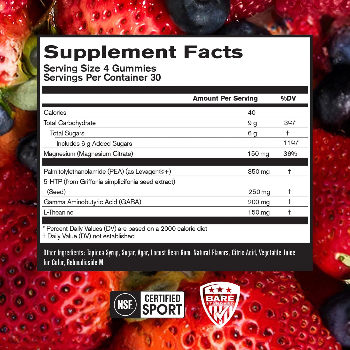 BARE PERFORMANCE NUTRITION BPN Peak Sleep Gummy – Berry Sleep Aid & Recovery Support (30 Servings)