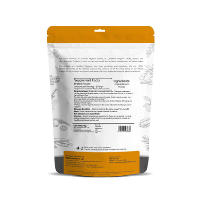 Just Jaivik Organic Brahmi Powder – Bacopa Monnieri, USDA Organic, 227 g