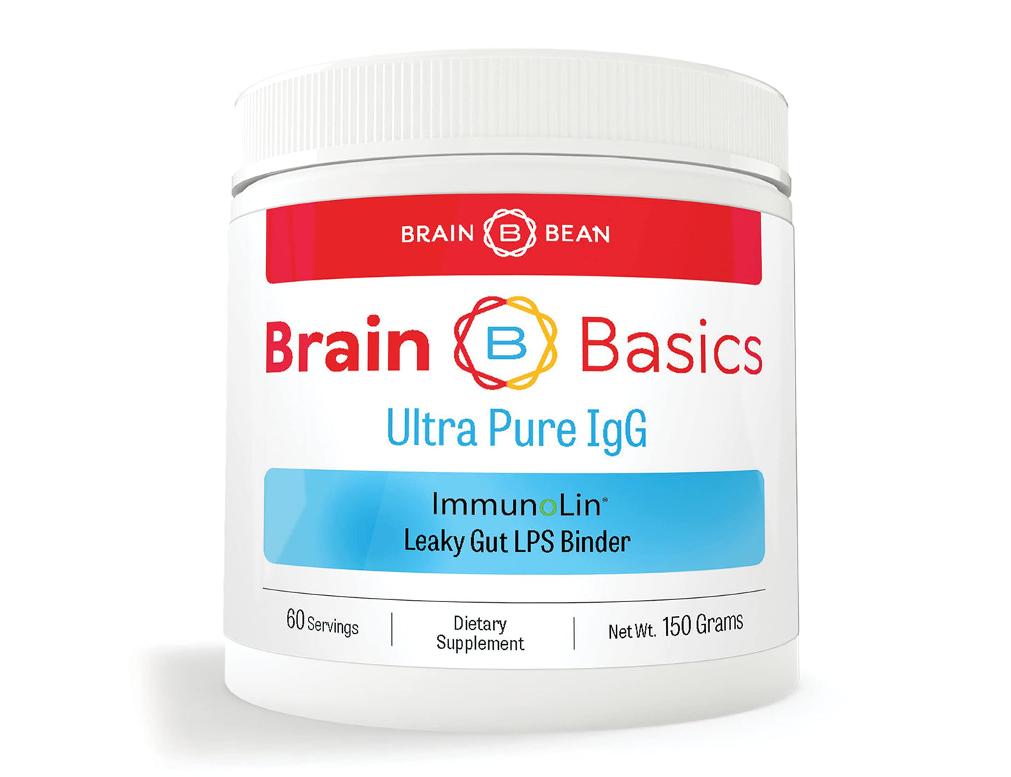 Brain Basics Ultra Pure IgG Supplement – Dairy-Free IgG-Immunolin Powder, 150g, 60 Servings