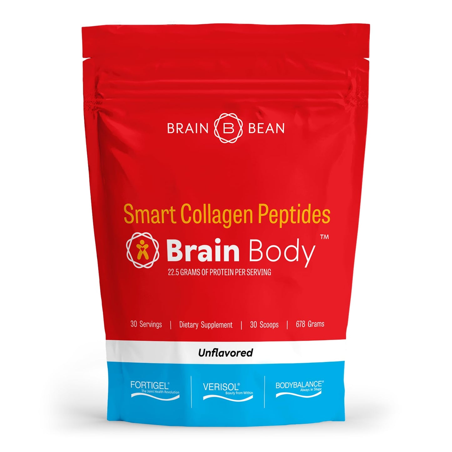 Brain Body Collagen Peptides Powder – Unflavored 678g | 30 Servings, 22g Protein