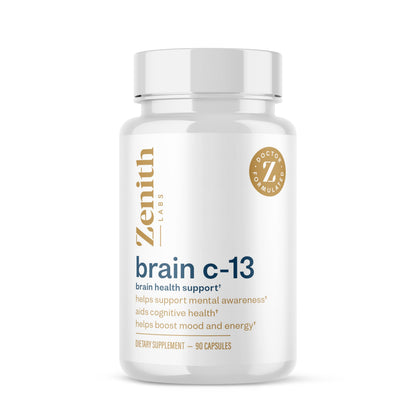 Brain C-13 Cognitive Booster by Zenith Labs – Natural Brain Health Support for Memory, Focus & Mental Clarity (Men & Women)