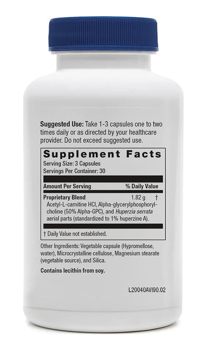 NeuroScience Memory & Focus Supplement with Huperzine A, Acetyl L-Carnitine & Alpha GPC – Avipaxin (90 Caps)