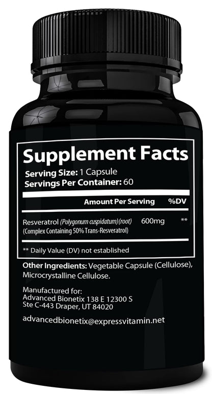 Advanced Bionetix 2X Micronized Trans-Resveratrol 1200mg – Antioxidant Health