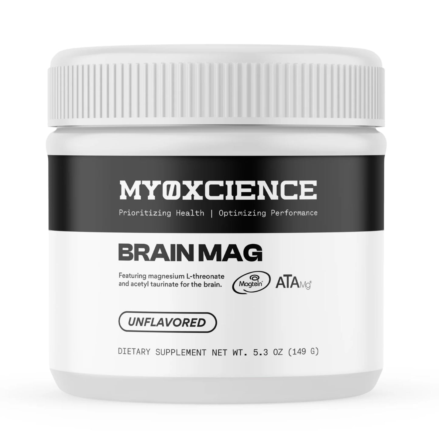 MYOXCIENCE Brain Mag | Magnesium L-Threonate Magtein & Magnesium Glycinate Powder (Unflavored) – 60 Servings