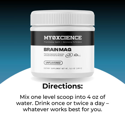 MYOXCIENCE Brain Mag | Magnesium L-Threonate Magtein & Magnesium Glycinate Powder (Unflavored) – 60 Servings