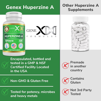 Genex Huperzine A 200mcg (120 Caps) – Nootropic Support