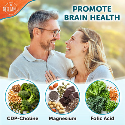 Brain Supplement - 120 Vegan Capsules | Nootropic for Memory, Focus & Cognitive Function - NextGenU