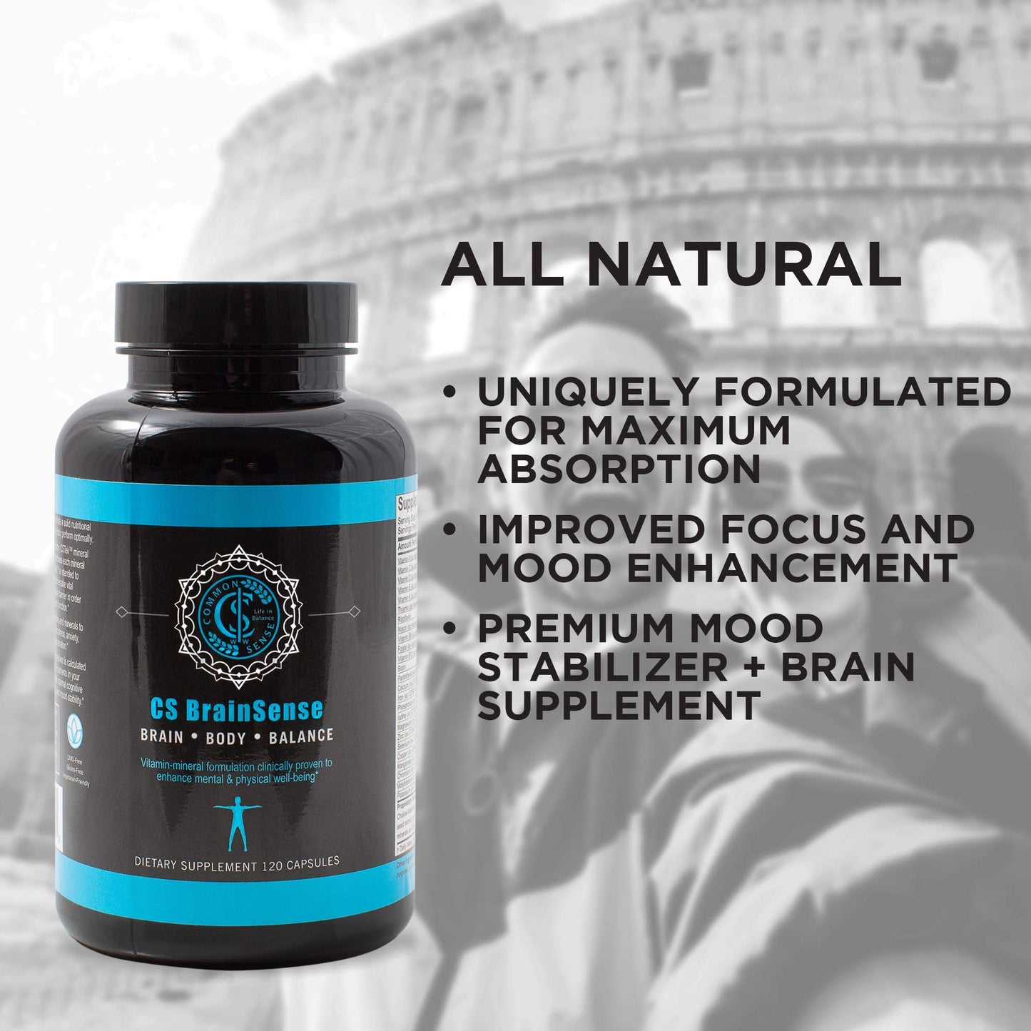 BrainSense Mood Stabilizer & Brain Supplement - 120 Capsules | CommonSenseWW