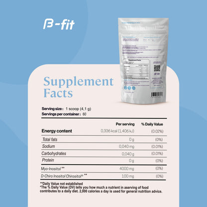 B-FIT B Inositol Supplement for Women – Myo & D-Chiro Inositol 40:1, 60 Servings, 2-Month Supply