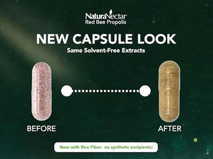 NaturaNectar Red Bee Propolis Capsules – NSF Certified, Gluten-Free (60pcs)