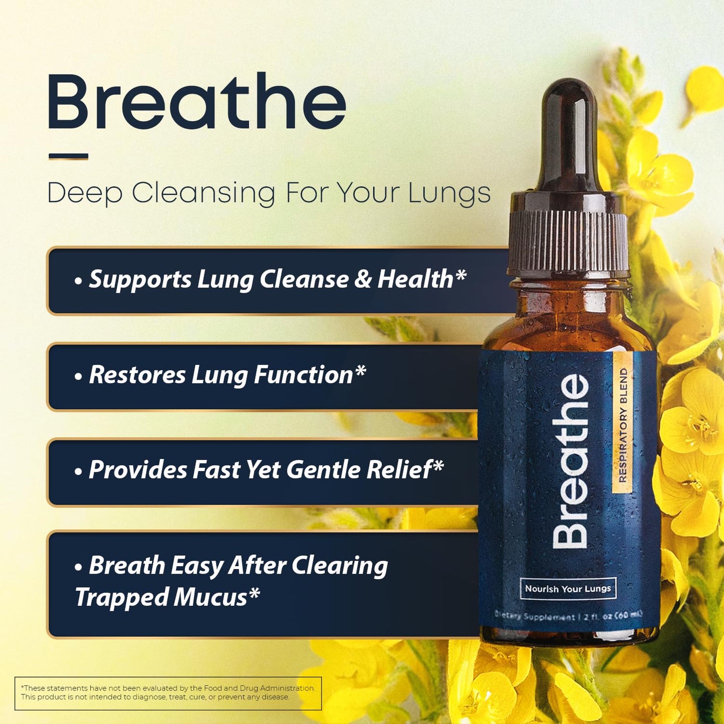 Herbal Tea Therapy Breathe 8-in-1 Mullein Drops – Peppermint, Thyme & Mullein Leaf, 2 oz, USA Made