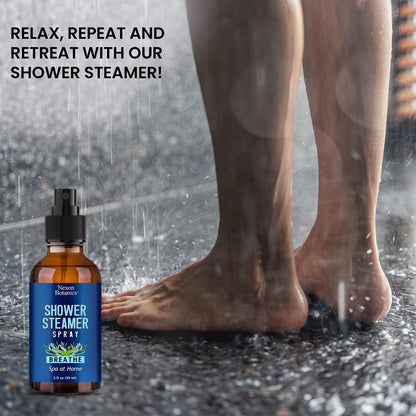 Breathe Shower Steamer Spray 2 oz – Aromatherapy Mist with Rosemary, Peppermint & Eucalyptus | Nexon Botanics
