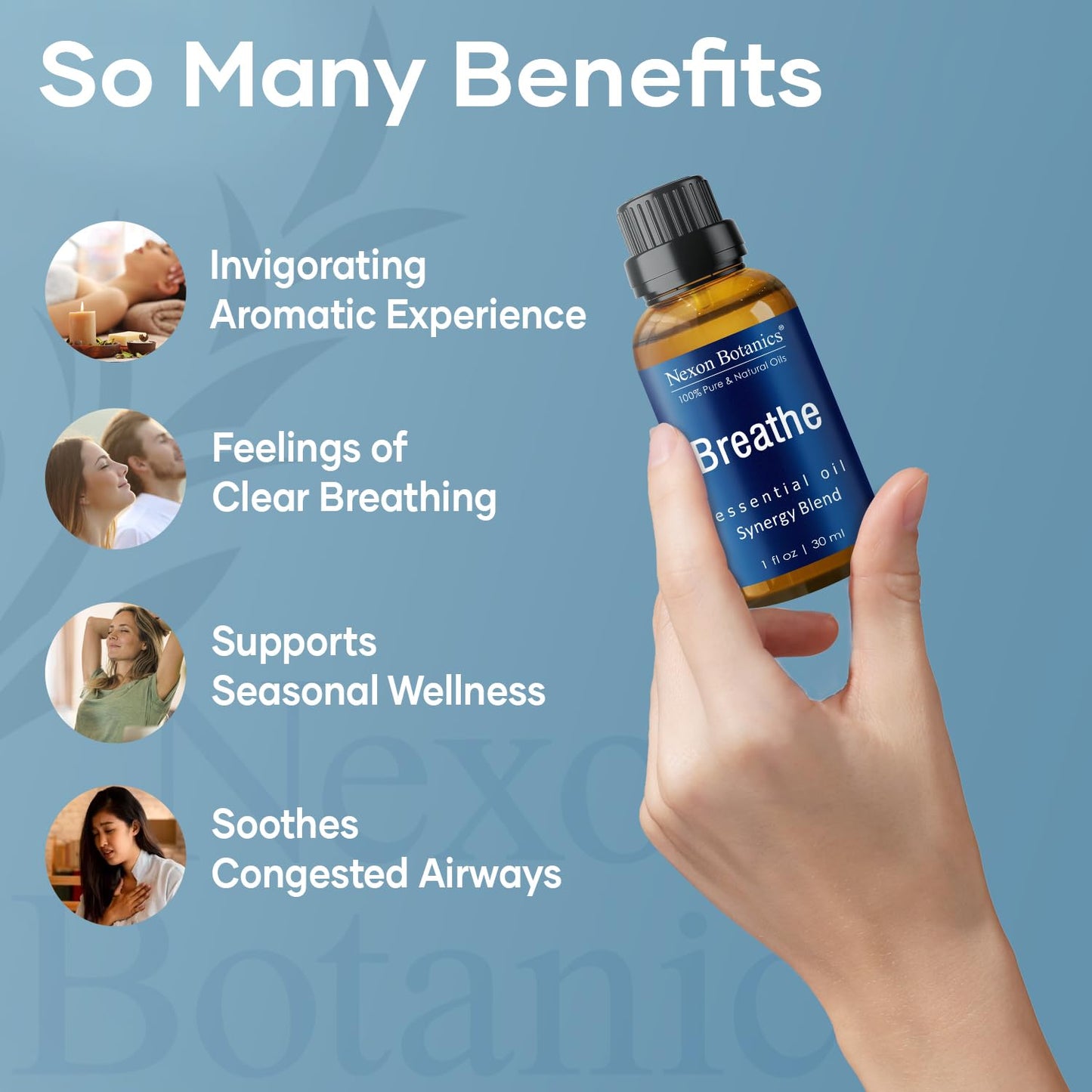 Breathe Essential Oil Blend 30 ml - Sinus Relief | Nexon Botanics
