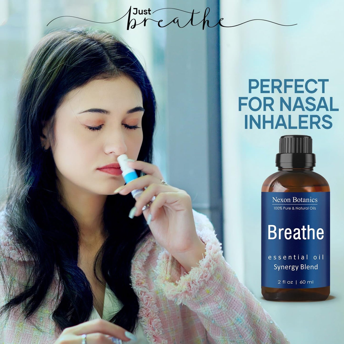 Breathe Essential Oil Blend 60 ml – Sinus Relief with Menthol | Nexon Botanics