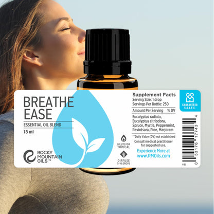 Rocky Mountain Oils Breathe Ease Essential Oil Blend - Diffuser & Topical - 15ml