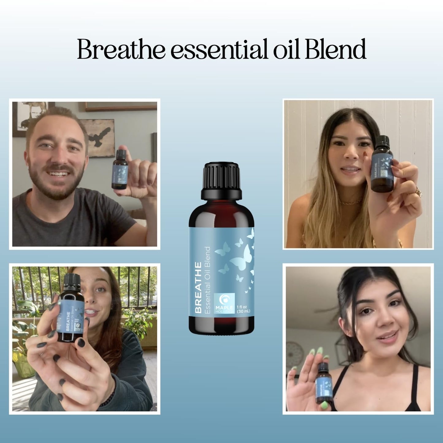 Breathe Essential Oil for Diffuser - Eucalyptus Peppermint Tea Tree Mint Blend | 1 Fl Oz