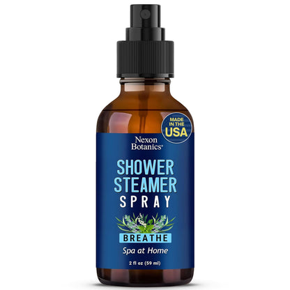 Breathe Shower Steamer Spray 2 oz – Aromatherapy Mist with Rosemary, Peppermint & Eucalyptus | Nexon Botanics