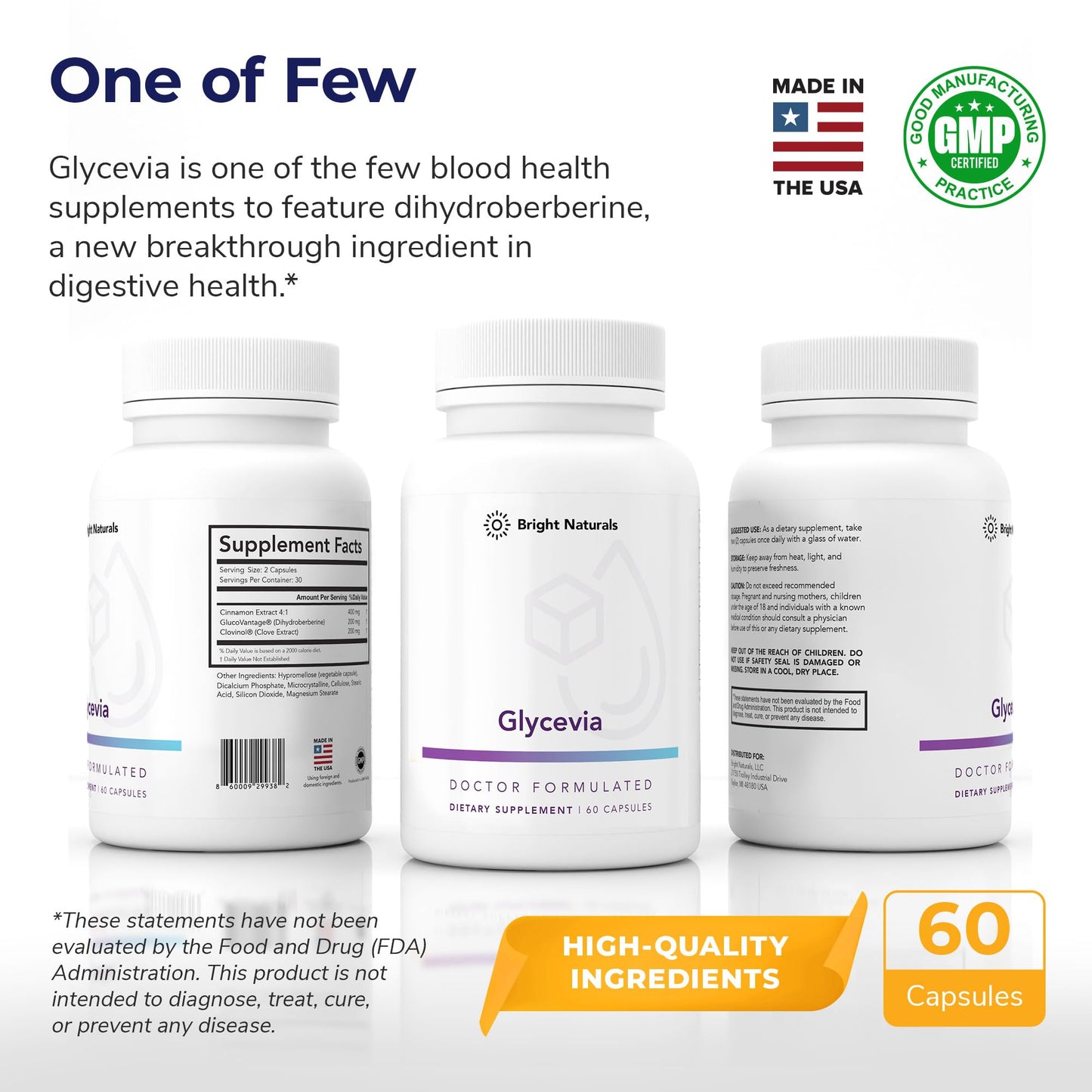 Bright Naturals Glycevia GlucoVantage | Dihydroberberine for Sugar Balance & Energy | 30 Servings