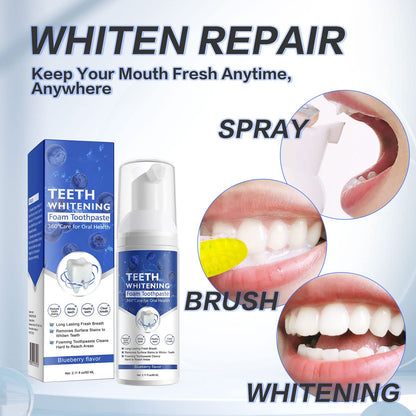 2PCS Foam Toothpaste – Whitening Baking Soda, Blueberry & Mint
