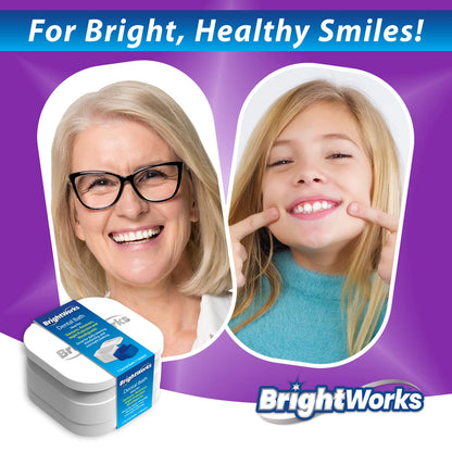 BrightWorks Dental Bath Cleaner Cup Case (3 Pack) – Dentures, Aligners, Retainers & Dental Appliances