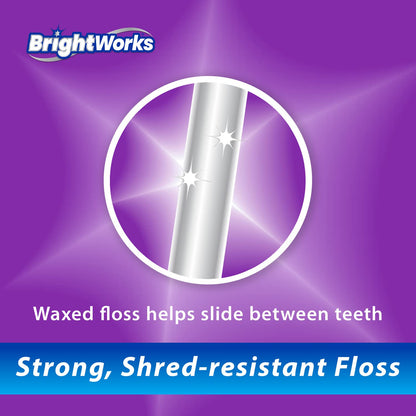 BrightWorks Waxed Dental Floss – 100 Yards (Pack of 4)