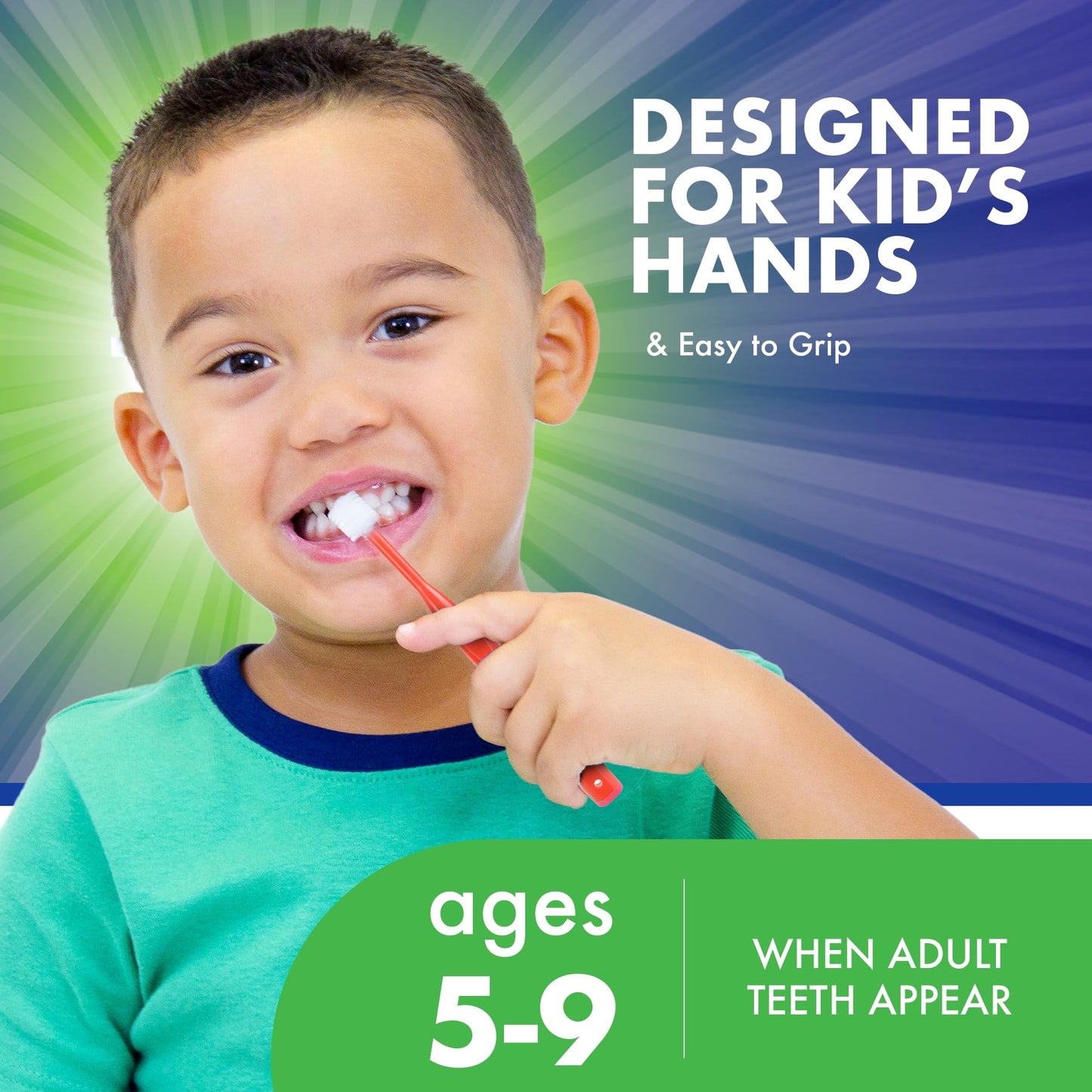 Brilliant Kids Toothbrush – Soft Bristles, 360° Round Head, Ages 5-9 (Royal Blue)
