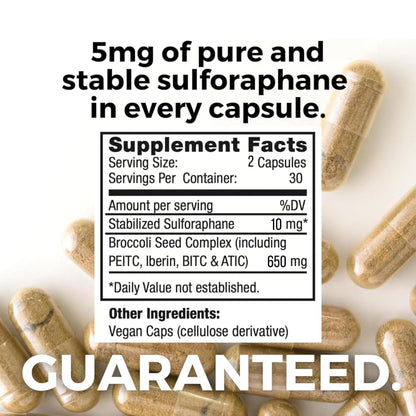 BrocElite Plus by Mara Labs – Stabilized Sulforaphane Broccoli Supplement, Glyphosate-Free, 60 Veg Capsules