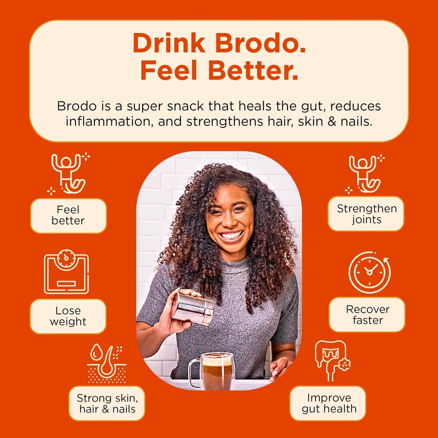 Brodo Organic Chicken Bone Broth with Collagen — Low Sodium, Protein-Rich (4x25 oz Pouches)