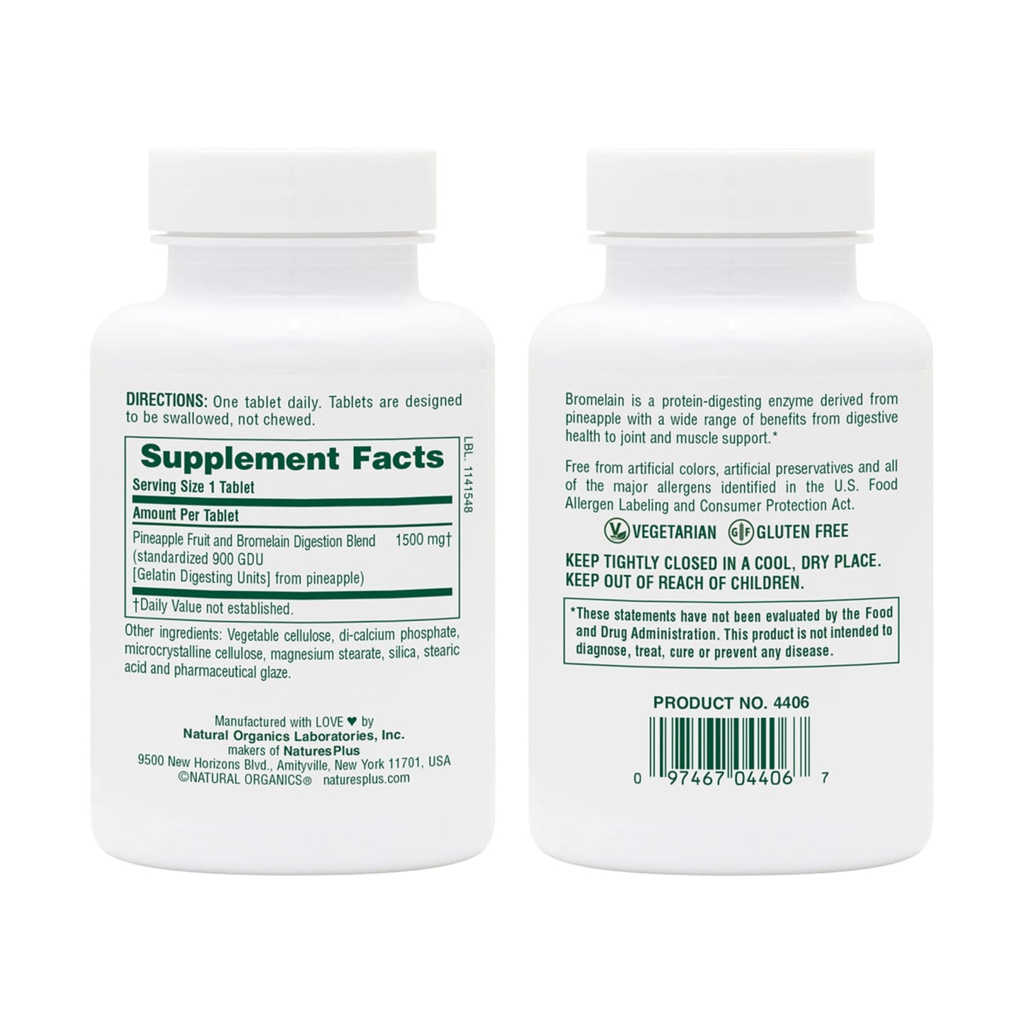 Nature's Plus Ultra Bromelain 1500 mg - 60 Tablets | Digestive & Joint Support