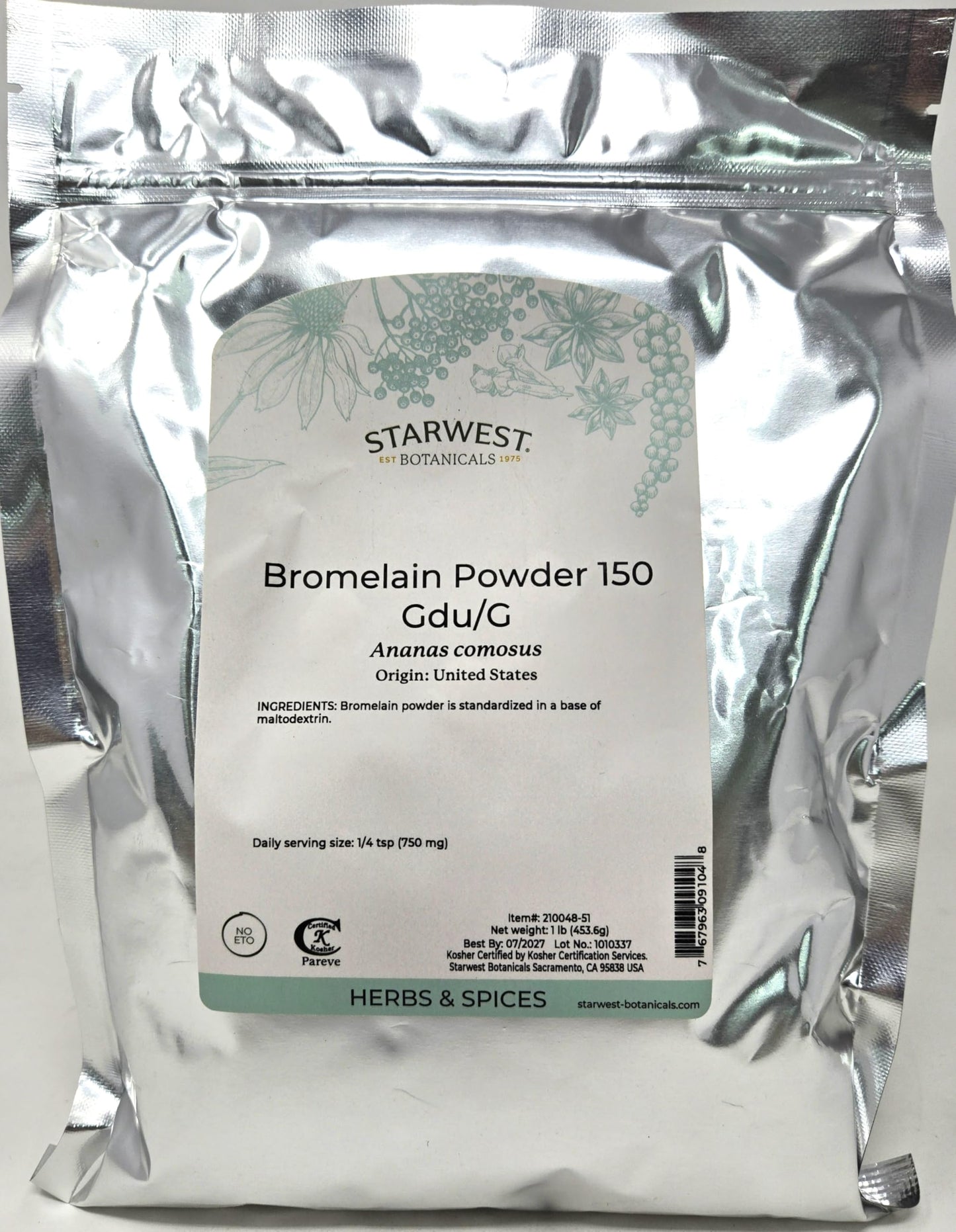 Bromelain Powder 150gdu - Ananas comosus, 1 lb | Starwest Botanicals
