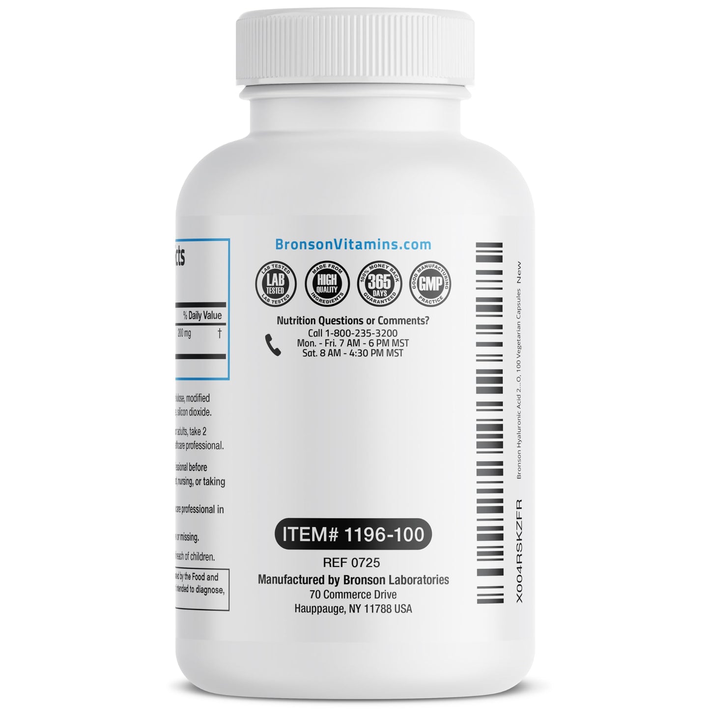 Bronson Hyaluronic Acid 200 MG – Joint Health & Skin Support | Non-GMO, 100 Vegetarian Capsules